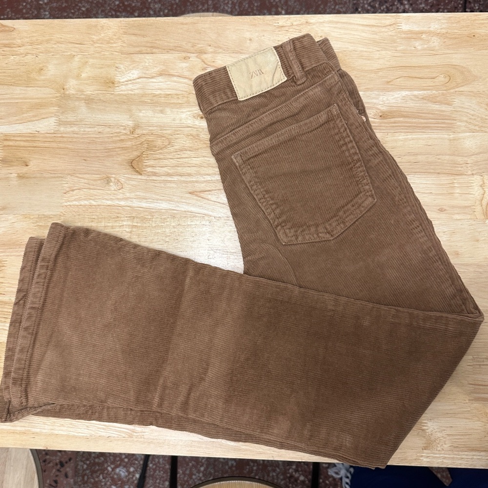 Zara Tan Corduroy Trousers
